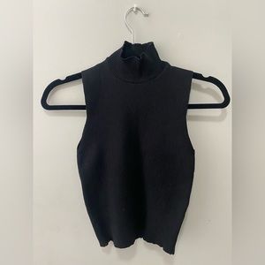 Black halter crop top